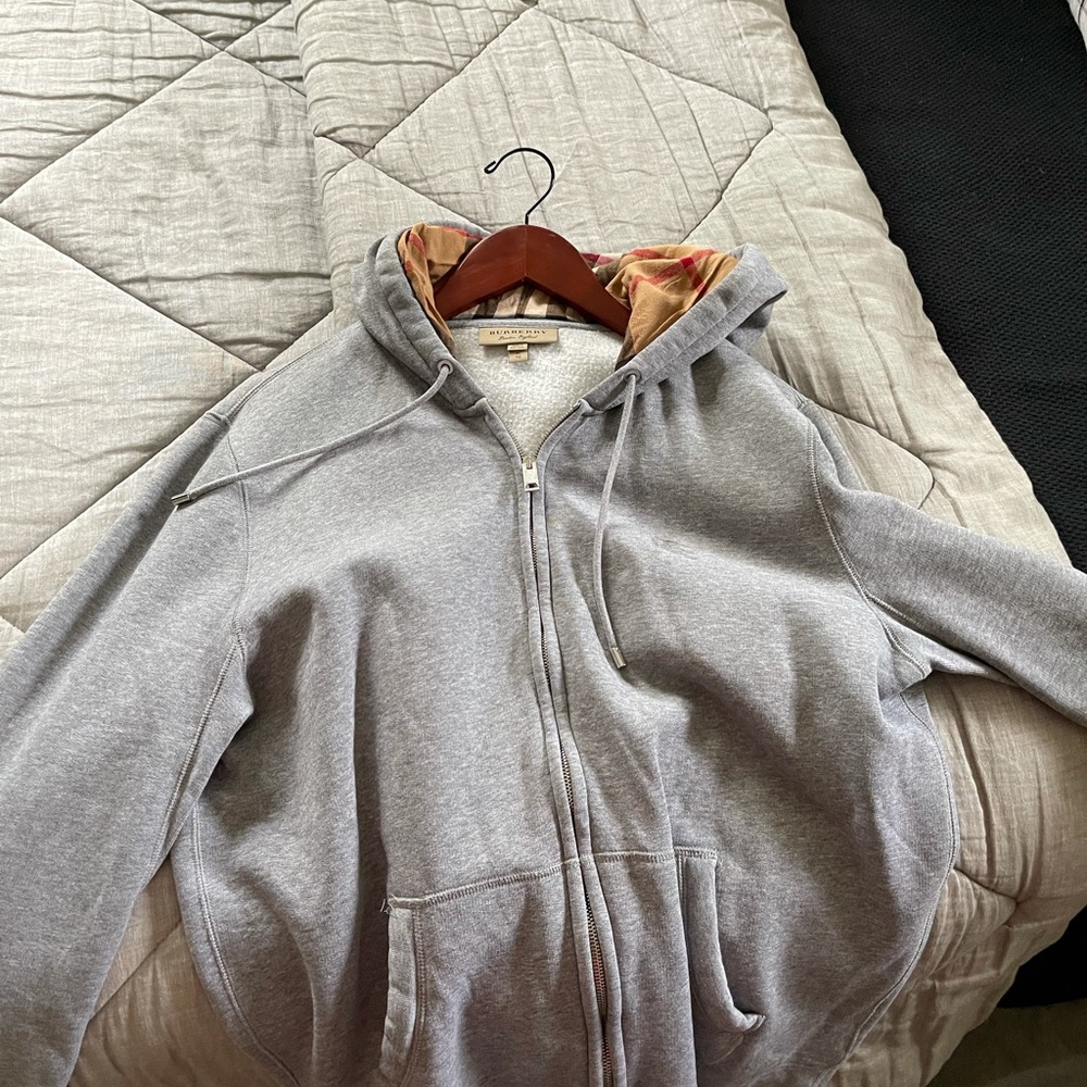 Burberry grey zip up hoodie!